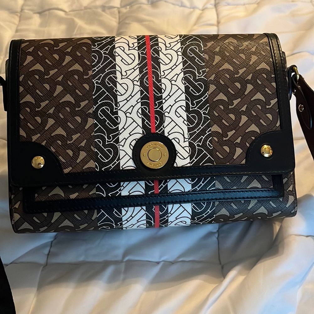 Burberry, medium stripe, monogram Crossbody bag